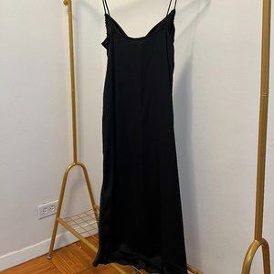 Zara black satin dress with skinny strap